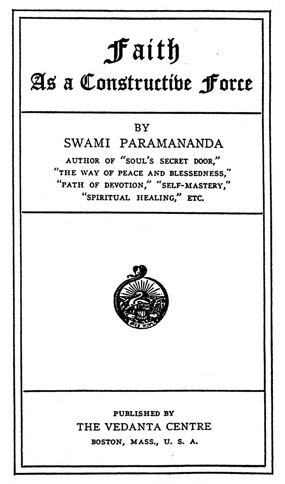 Essential Swami Paramananda