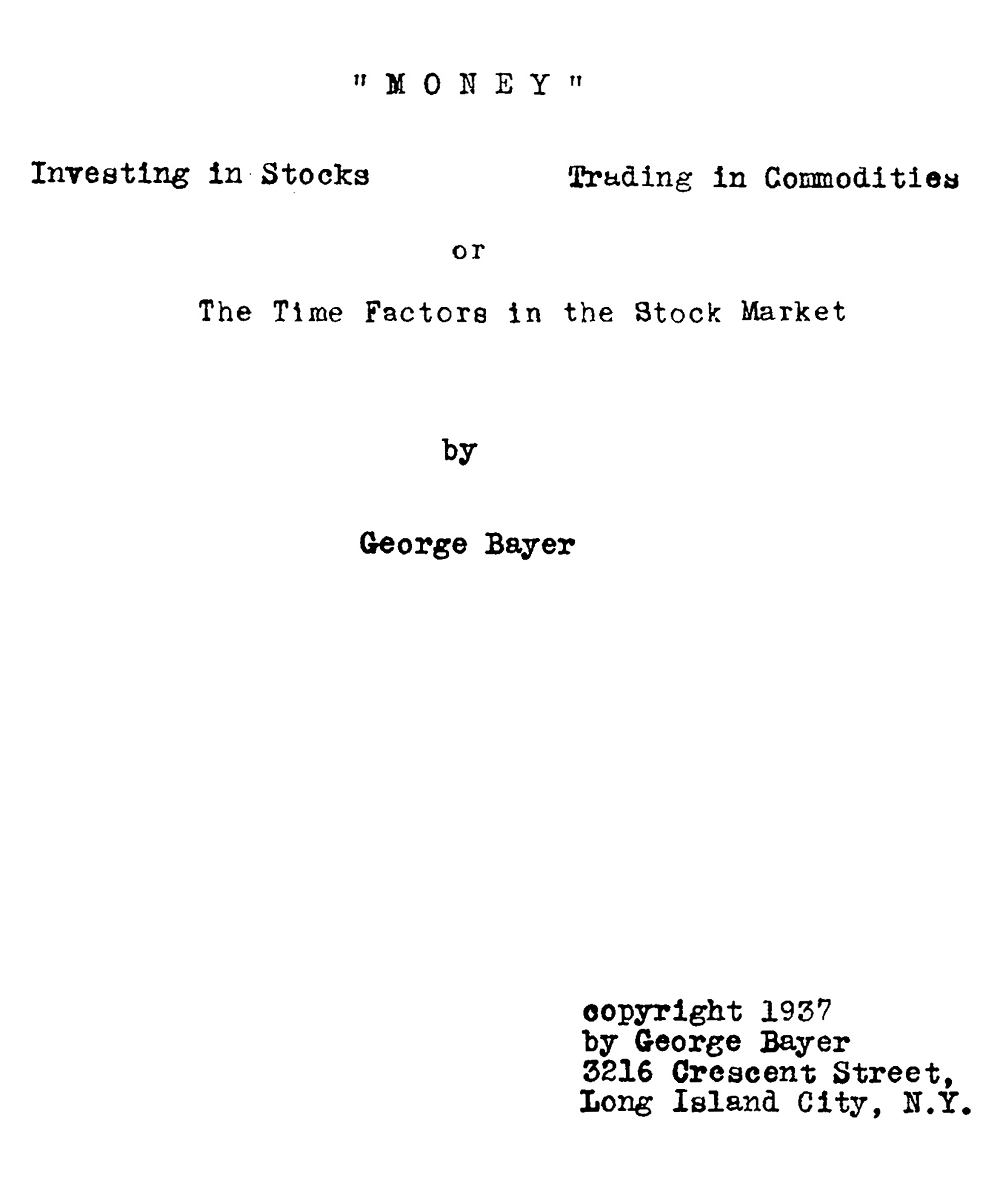 Money: Investing in Stocks, Trading in Commodities, or the Time Factors in the Stock Market