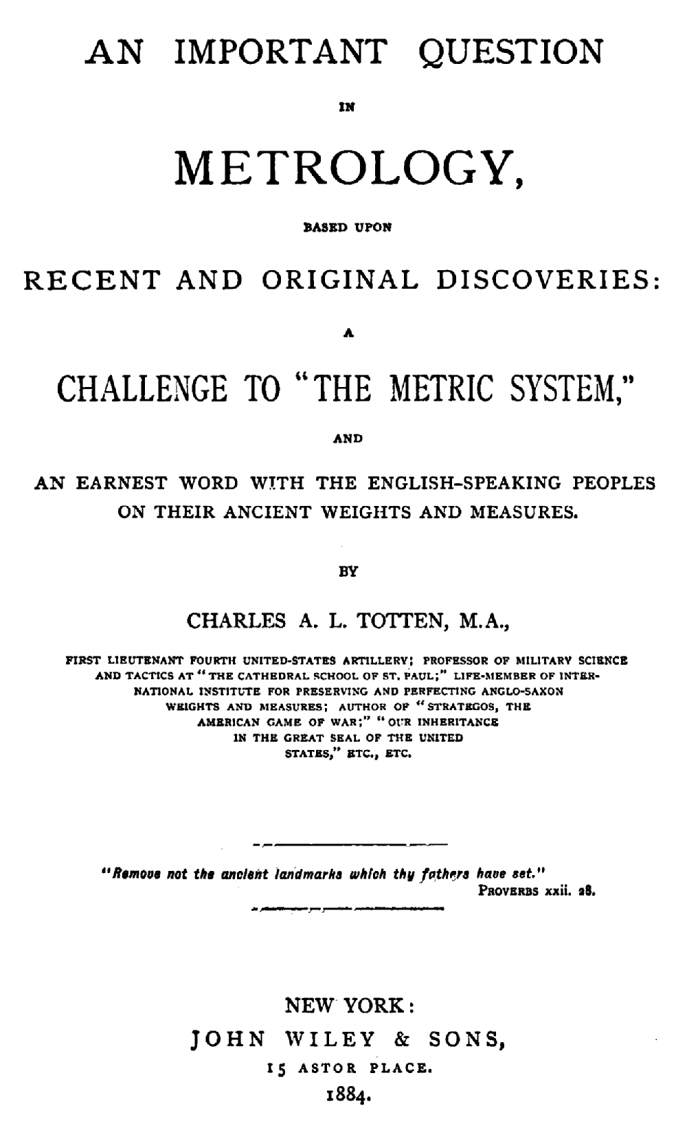 An Important Question in Metrology