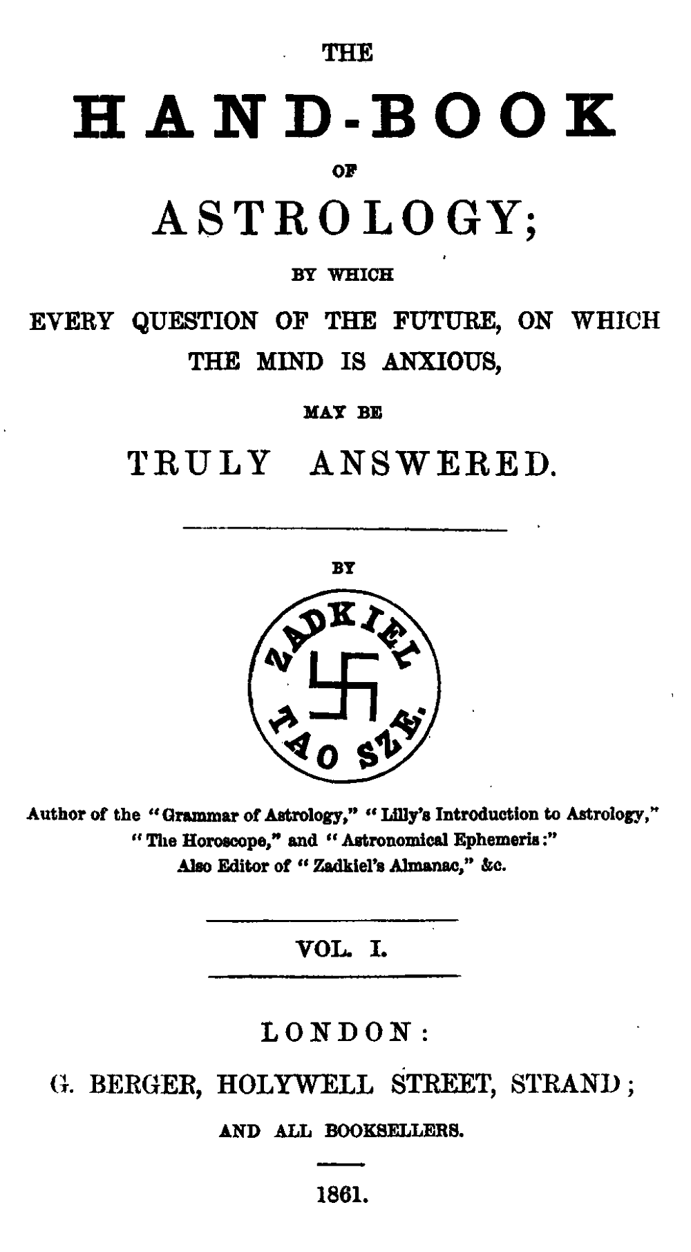 The Handbook of Astrology Vol. I