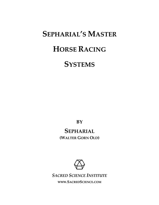 Sepharial's Master Horse Racing Systems