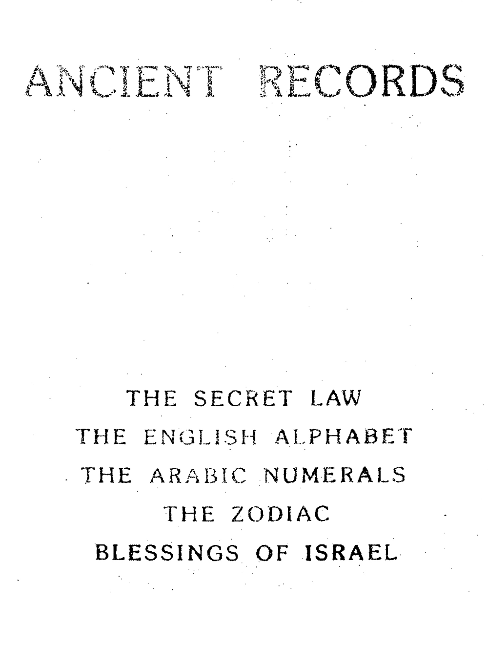 Ancient Records