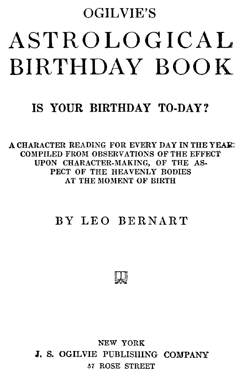 Ogilvie's Astrological Birthday Book