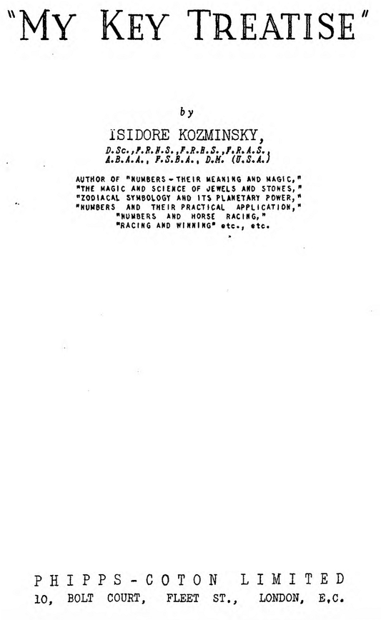 My Key Treatise