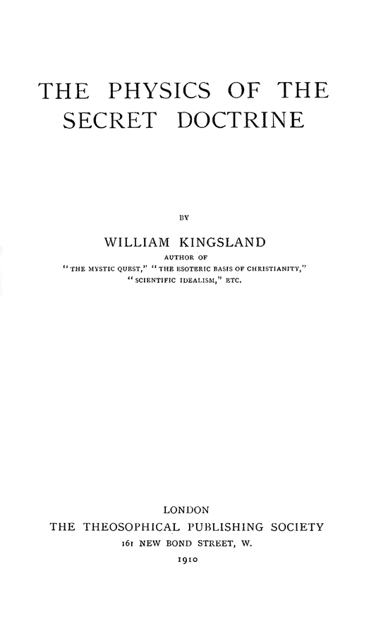 Physics of the Secret Doctrine