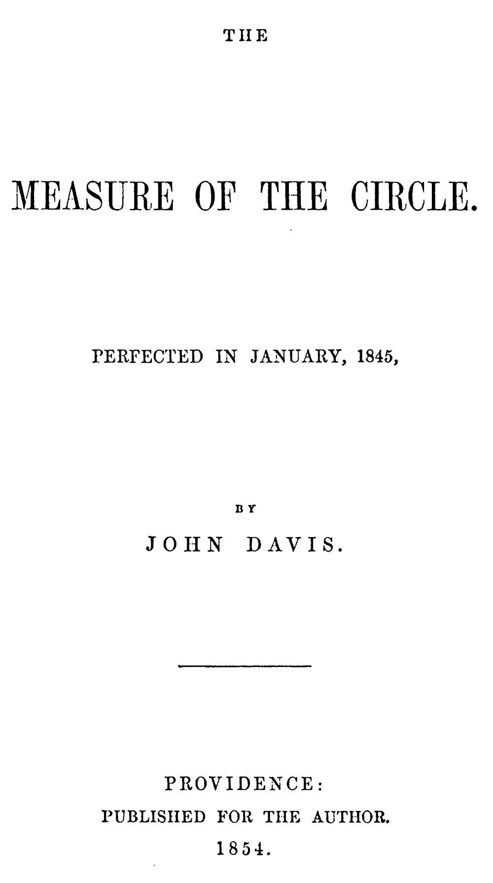 The Measure of the Circle