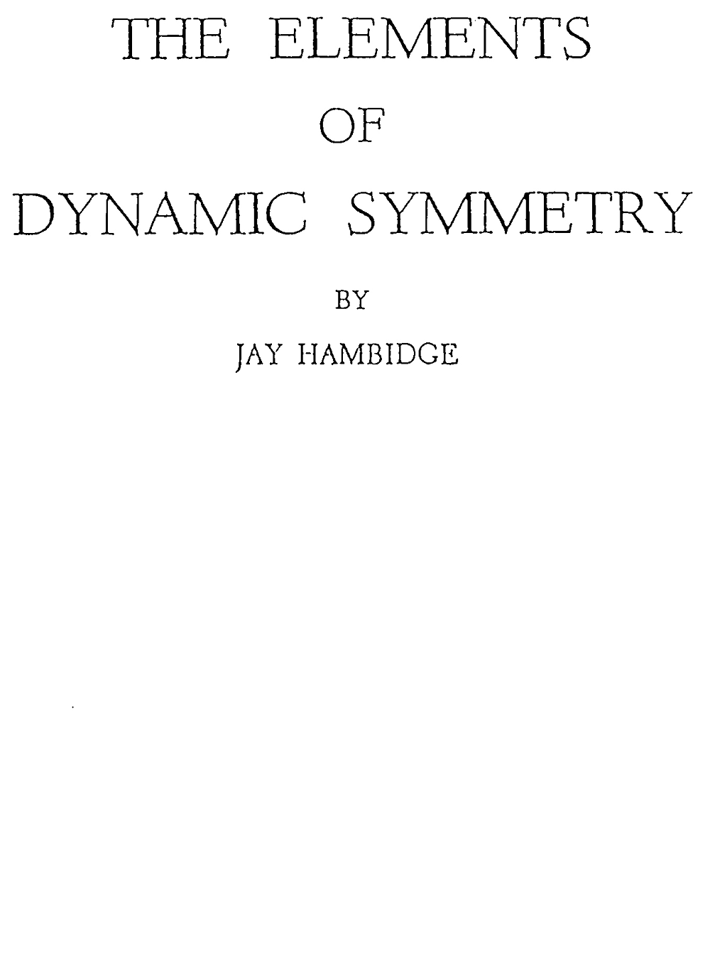 The Elements of Dynamic Symmetry