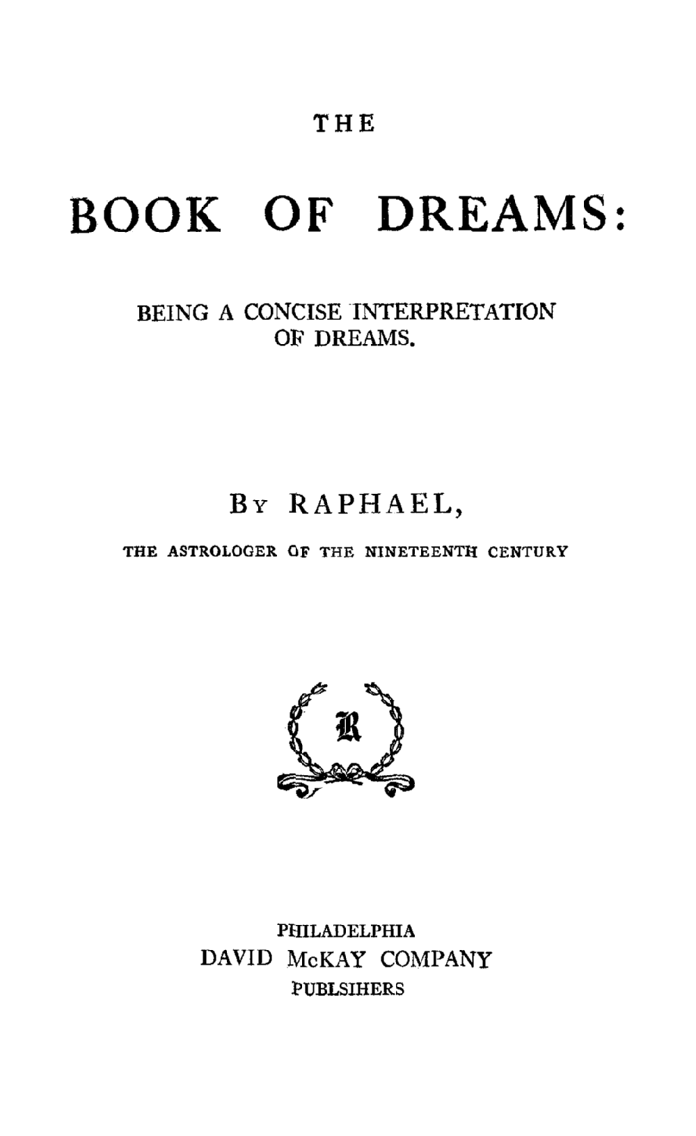 Raphael's Book of Dreams