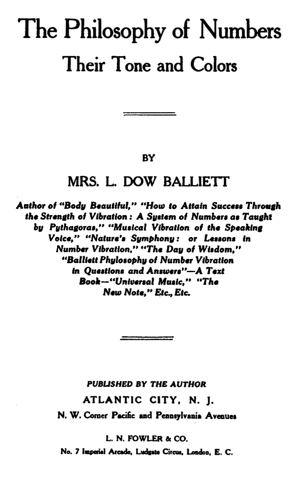Collected Mrs. L. Dow Balliet